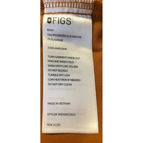 Figs Technical Collection W. Rafaela Scrub Top XS Extra Small Burnt Orange New - Picture 12 of 12